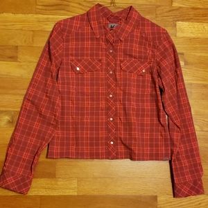 REI snap button shirt.